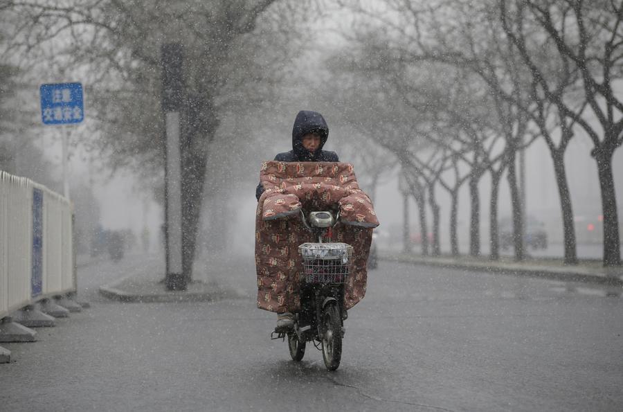 Beijing welcomes first snow in Year of the Rooster