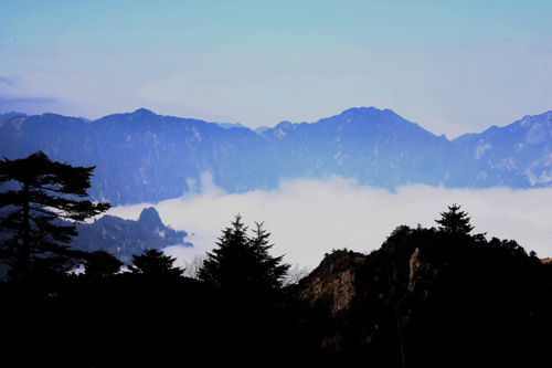 神農(nóng)架出現(xiàn)霧凇和云海的景觀（圖）