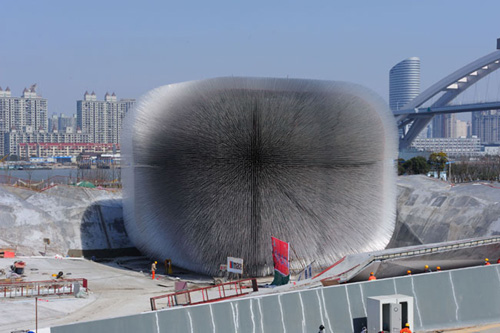 世博展館進(jìn)入最后裝飾布展階段