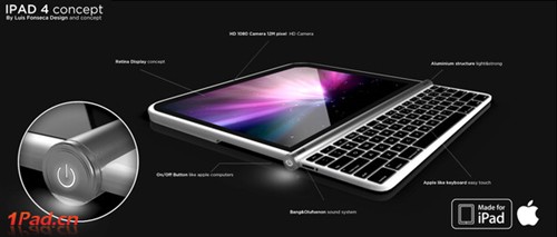 蘋果iPad 4概念機(jī)曝光 設(shè)計(jì)側(cè)滑鍵盤