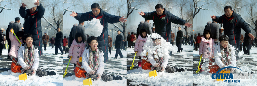 中國(guó)日?qǐng)?bào)直擊北京三月春雪