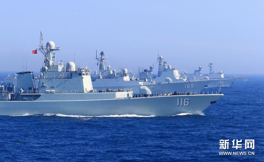 氣勢(shì)逼人！中國(guó)海軍艦艇編隊(duì)在日本海練編隊(duì)運(yùn)動(dòng)