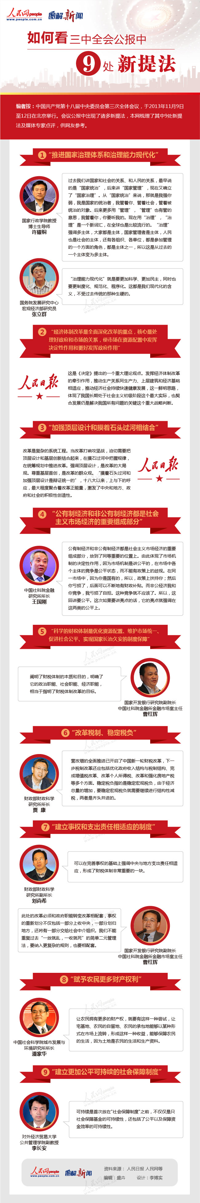 圖解新聞：如何看三中全會公報中的9處新提法？