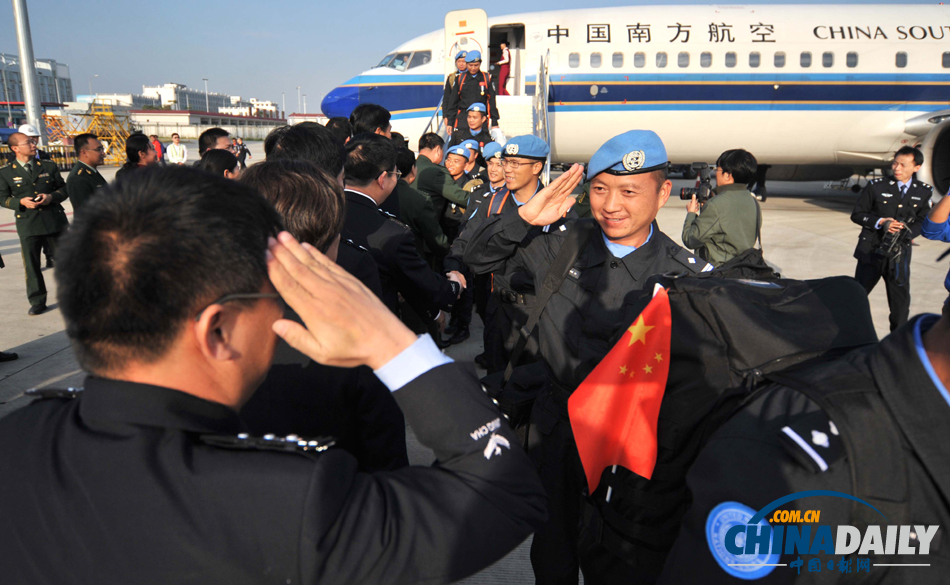 中國(guó)第二支赴南蘇丹維和警隊(duì)凱旋