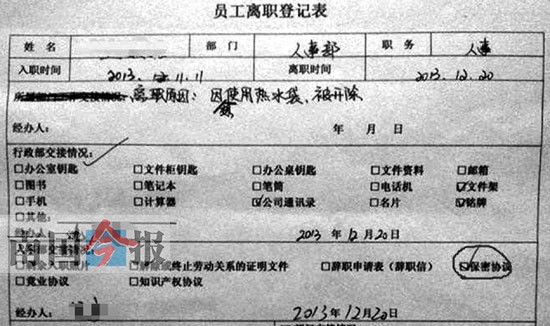 網(wǎng)友發(fā)帖曬奇葩被炒經(jīng)歷 想用熱水袋被公司開除？