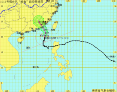 受強臺風“鲇魚”影響，海南省陸地將出現(xiàn)小陣雨天氣