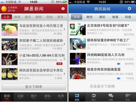 網(wǎng)易譴責(zé)騰訊抄襲新聞客戶(hù)端 要求其下架抄襲APP
