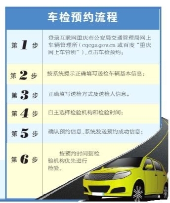 明年1月1日起主城檢車可網(wǎng)上預約