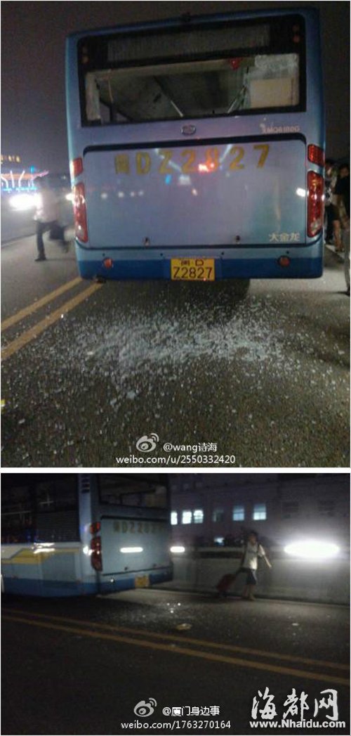 廈門(mén)一輛BRT突然冒煙 乘客受驚砸窗逃跑