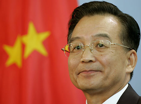 Chinese Prime Minister Wen Jiabao addresses a news conference after meeting German Chancellor Angela Merkel at the Chancellery in Berlin September 14, 2006.