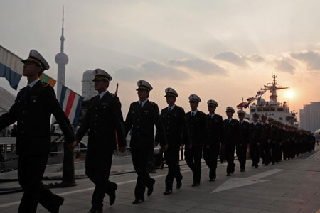 US Coast Guard's Cutter Rush docks at Shanghai