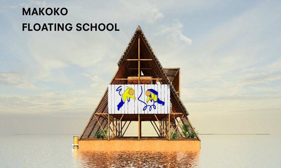尼日利亞建水上漂浮學(xué)校 操場(chǎng)、綠地可納百名學(xué)生
