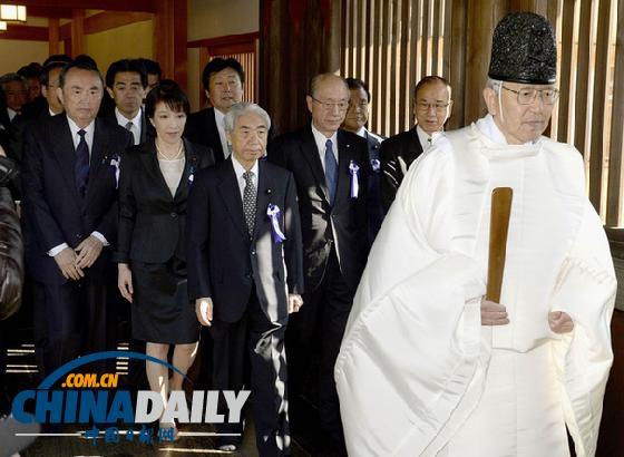 日本168名國會(huì)議員參拜靖國神社 80人前往釣魚島