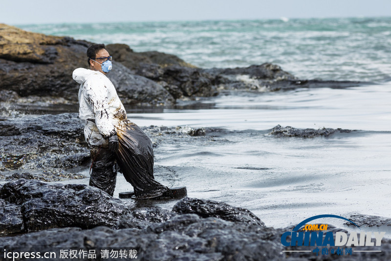 泰國(guó)原油泄漏擴(kuò)散至旅游勝地沙美島（高清組圖）