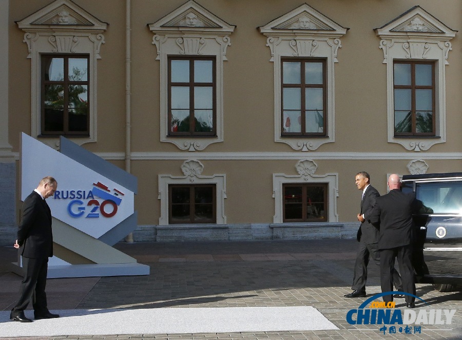 G20峰會：奧巴馬與普京握手后轉身離開