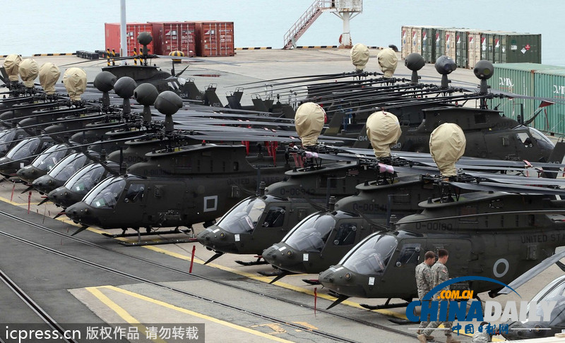 美軍武裝直升機(jī)大隊(duì)進(jìn)駐韓國(guó) 加強(qiáng)半島防務(wù)（圖）