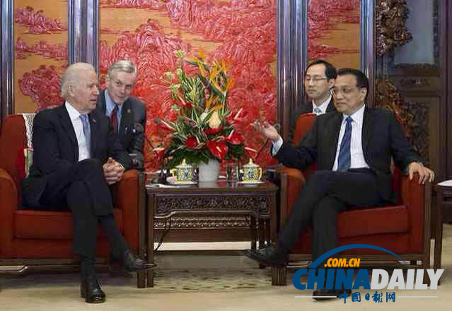 李克強(qiáng)會(huì)見(jiàn)美國(guó)副總統(tǒng)拜登 就中美關(guān)系等問(wèn)題交換意見(jiàn)