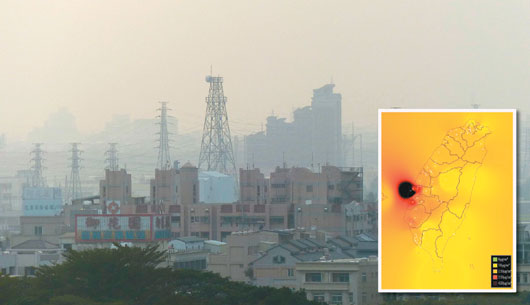 懸浮微粒來(lái)襲 全臺(tái)受“霾”霧茫茫（圖）
