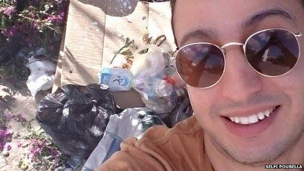 Tunisia's waste selfie trend<BR>垃圾自拍風(fēng)靡突尼斯(圖)