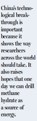 First step toward using fire ice as new energy