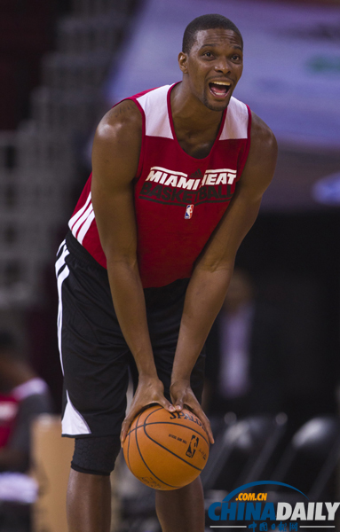 NBA中國(guó)賽：熱火隊(duì)賽前訓(xùn)練亮相萬事達(dá)中心