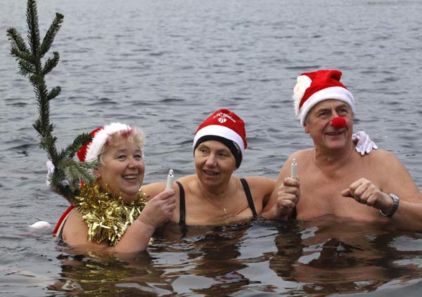 Christmas ice swimming session Christmas ice swimming session