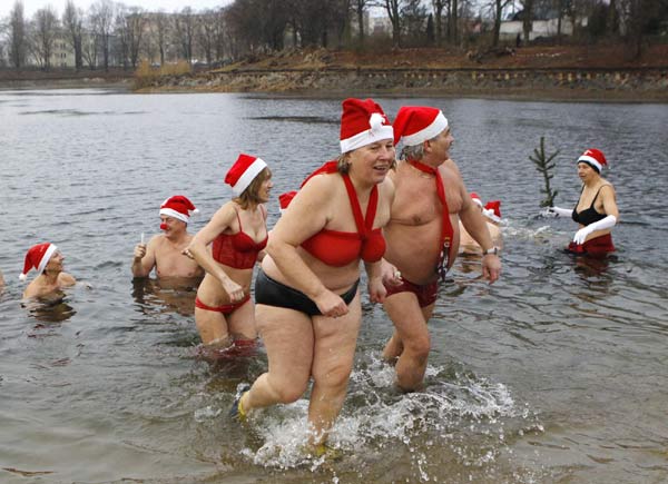Christmas ice swimming session Christmas ice swimming session
