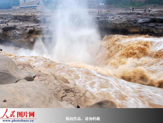 黃河壺口波濤洶涌 呈現(xiàn)夏季獨有奇觀