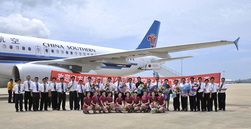 南航首架A320飛機落戶海南