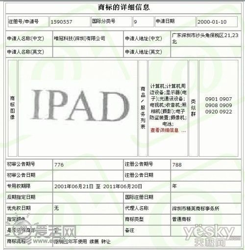 蘋(píng)果商標(biāo)侵權(quán)案一審敗訴唯冠 各地iPad下架