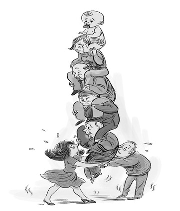 中國“421”家庭越來越多 頂梁柱頂?shù)米幔?圖)
