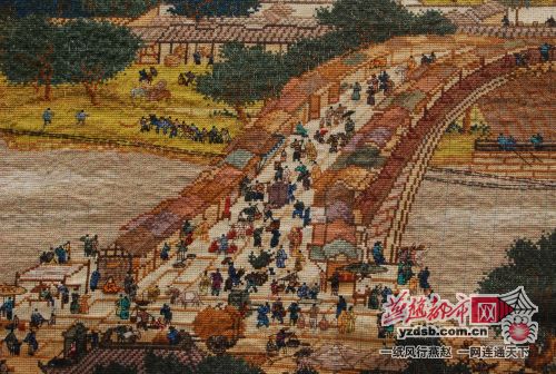 河北一農(nóng)婦手工繡制出巨幅《清明上河圖》(圖)