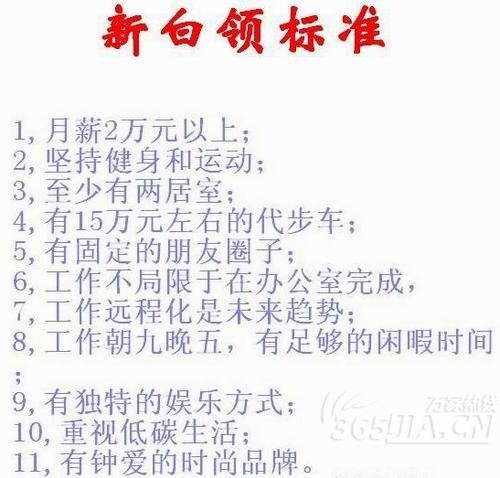 白領(lǐng)新十項(xiàng)標(biāo)準(zhǔn)出爐：月薪2萬(wàn)以上 堅(jiān)持健身運(yùn)動(dòng)