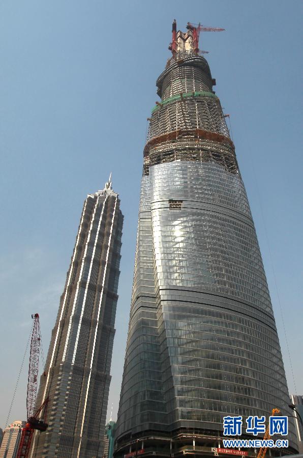 國(guó)內(nèi)在建第一高樓“上海中心”突破500米