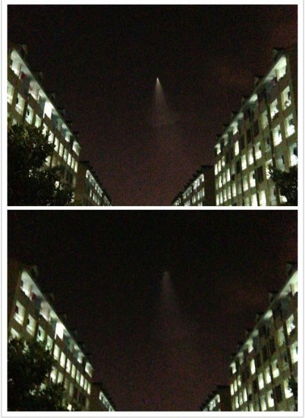 我國多地出現(xiàn)UFO 網(wǎng)友分析疑是反導(dǎo)試驗(yàn)（圖）