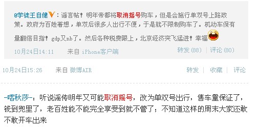 北京市交通委：“北京將取消搖號(hào)購(gòu)車(chē)”純屬子烏虛有