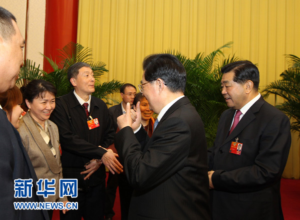 胡錦濤看望醫(yī)藥衛(wèi)生界、社會福利和社會保障界委員