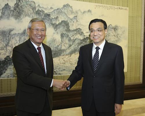 李克強(qiáng)在中南海紫光閣會(huì)見東盟十國經(jīng)貿(mào)部長(zhǎng)訪華團(tuán)