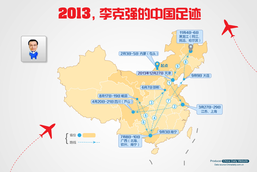 中國日?qǐng)?bào)網(wǎng)年終特別策劃：2013年，李克強(qiáng)的中國足跡[組圖]