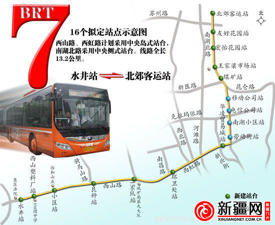 烏魯木齊市BRT7號線10月31日試跑