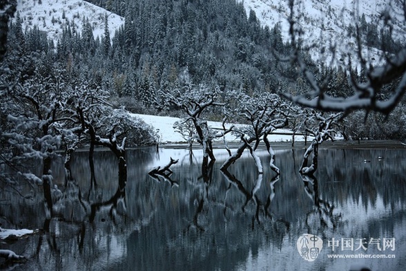四川甘孜震后依然美 雪域銀裝如畫境