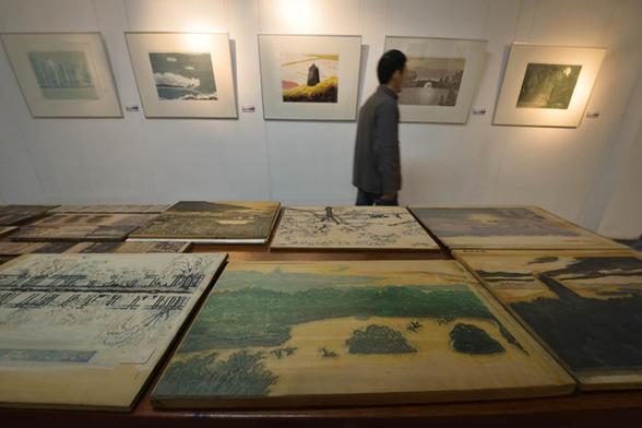杭州舉辦“西湖山水”木版水印作品展