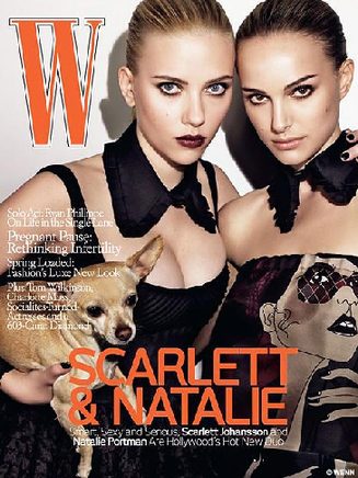 Natalie Portman and Scarlett Johansson share a red carpet kiss