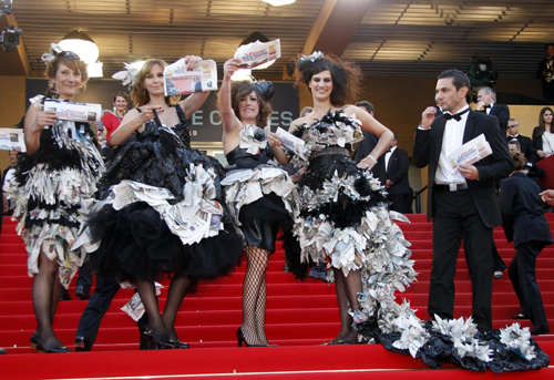 Cast members arrive for screening of film 