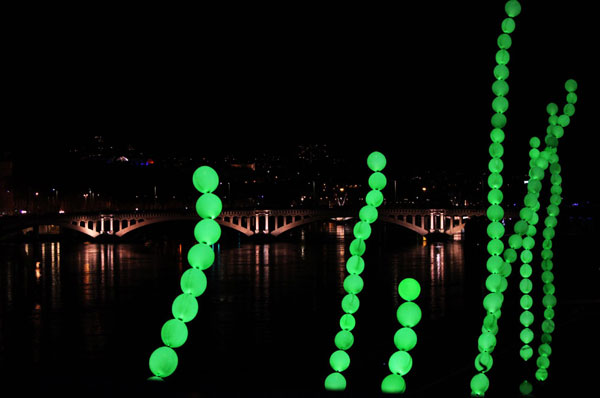 Another light show in the Festival of Lights in Lyon, Dec 11, 2011. Festival of Lights marked in Lyon