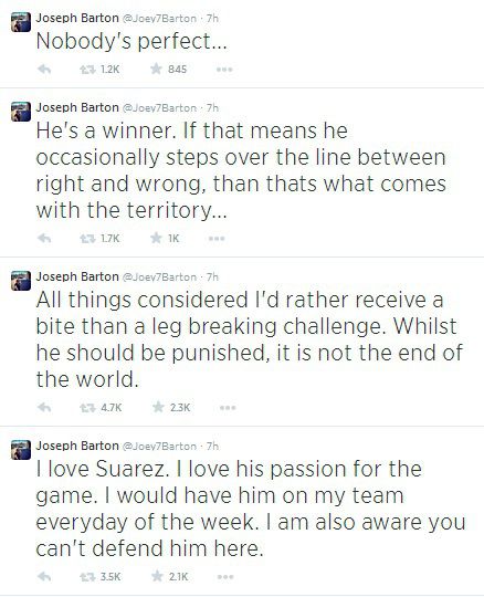 巴頓評(píng)蘇亞雷斯：人無完人