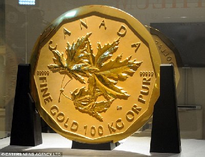 世界最大金幣被高價拍賣 重100公斤(高清組圖)