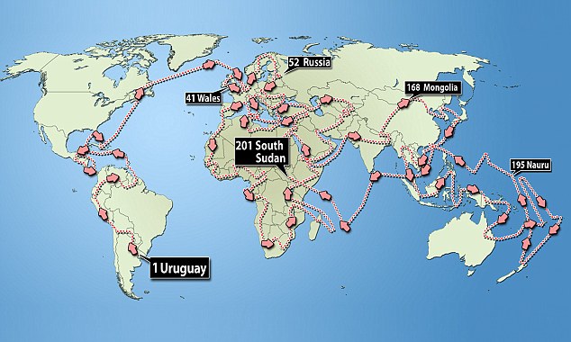 英國男子不乘飛機環(huán)游全球 創(chuàng)世界紀錄