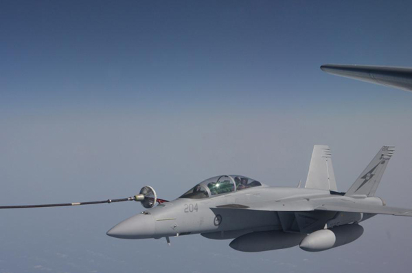 澳空軍首批超級(jí)大黃蜂戰(zhàn)機(jī)飛越太平洋回國(guó)