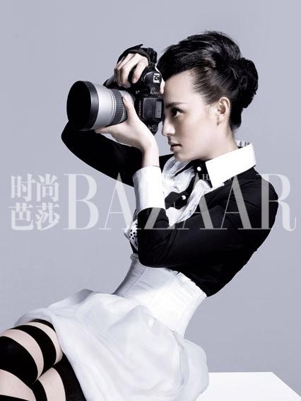 孫儷黑色時尚寫真赫本風(fēng)韻
